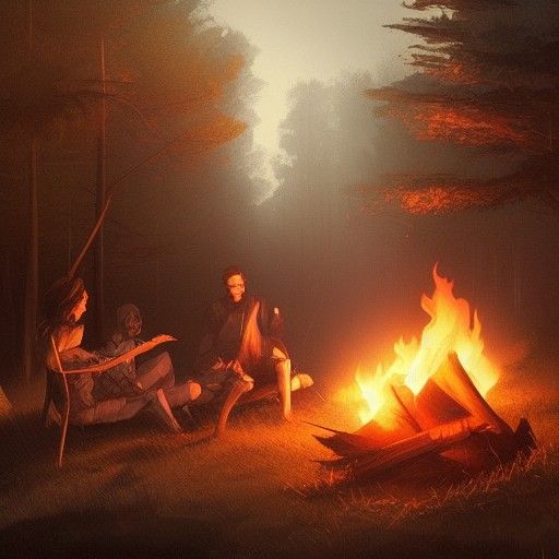 Sinister Campfire by River, Fantasy Concept Art