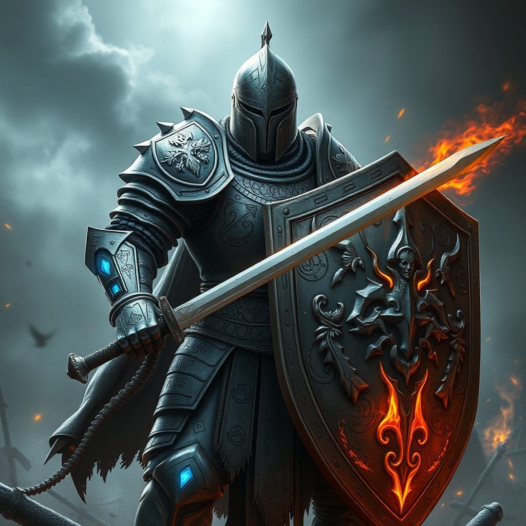 Legendary Mythical Knight in Battle-Ready Pose