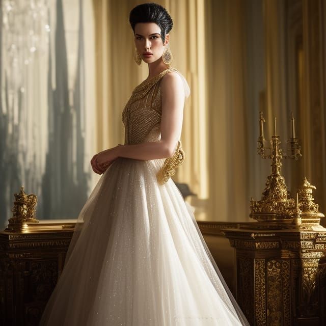 Futuristic Royal Portrait with Dramatic Lighting