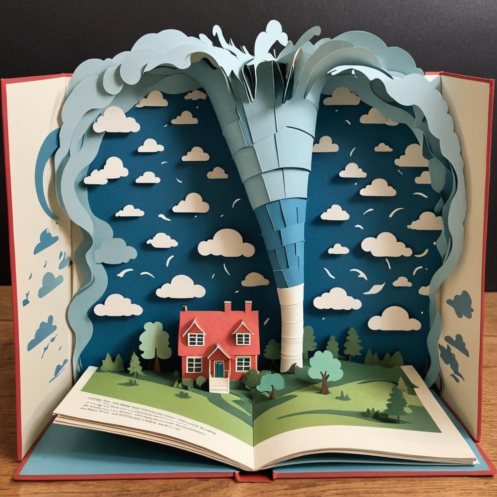 Tornado Captured in a Pop-Up Book