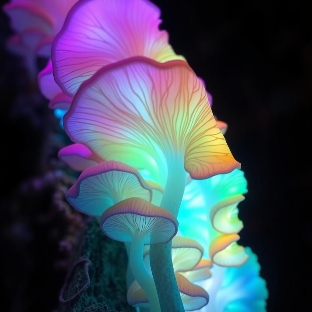 Ethereal Mycelium Blooms in an Underwater Concept Art