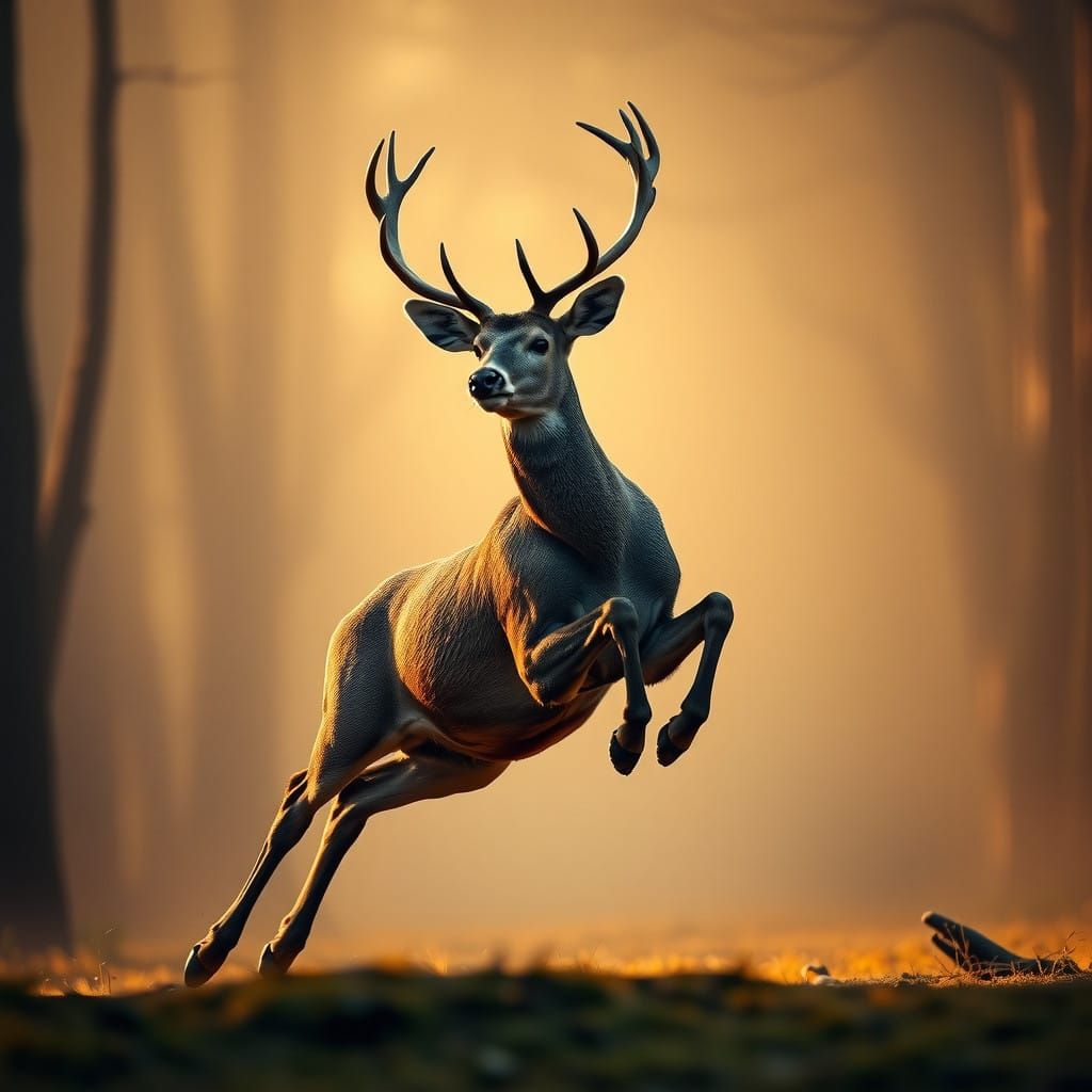 Majestic Deer in Golden Light
