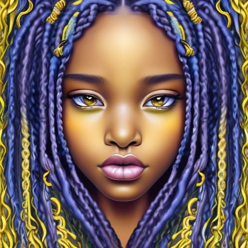 Stunning South African Girl with Yellow Braids