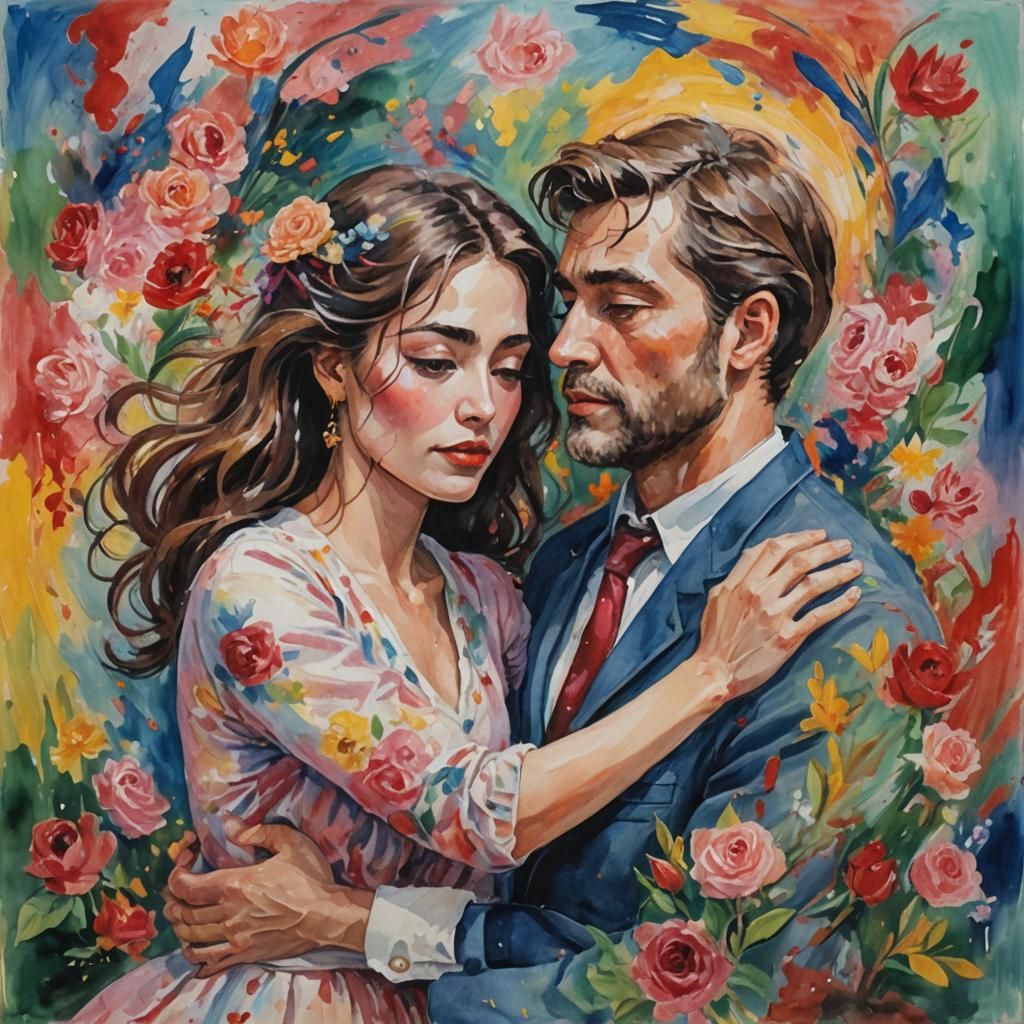 Obscured Face in Gouache Impressionist Style