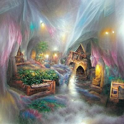 Ethereal Magic Cave Maze in Fantasy Style