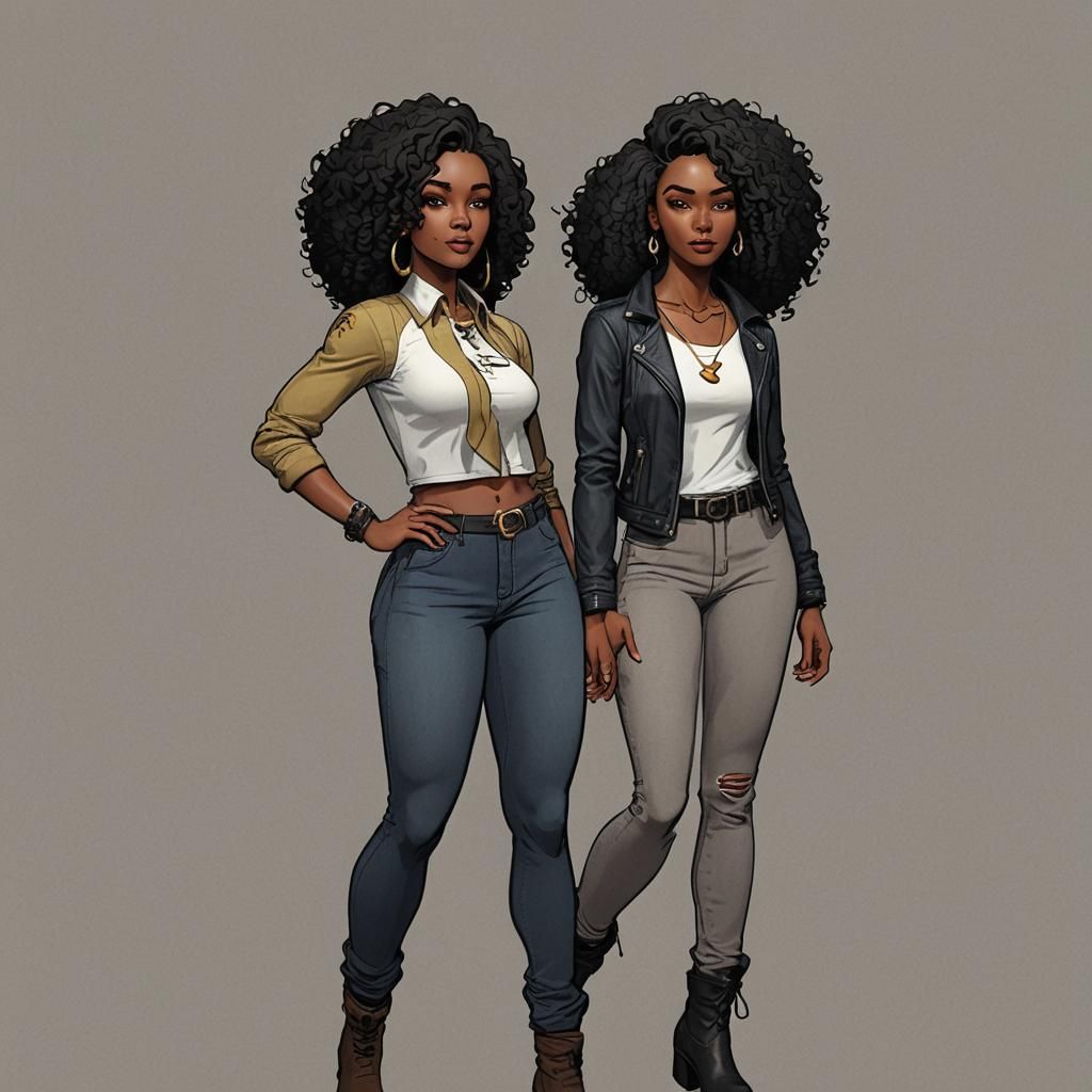 African American Demi-God in Dark Purple Dress