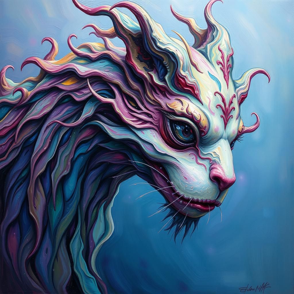 Ethereal Creature in Expressionist Impasto Style