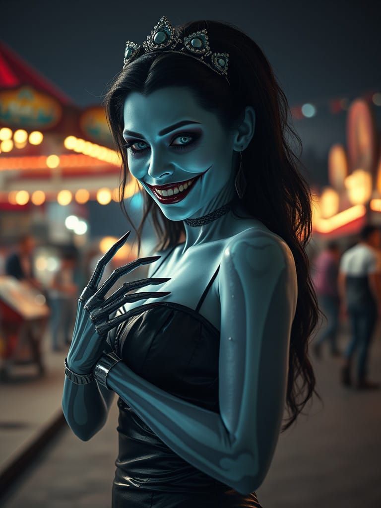 Ghostly Snow White Haunts a Creepy Abandoned Amusement Park