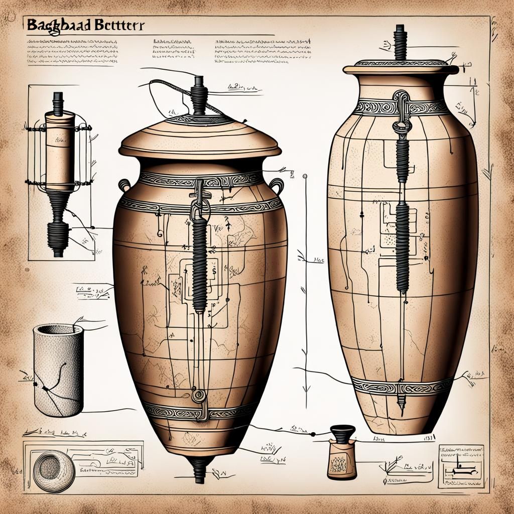 Baghdad Battery Blueprint: Ancient Electrical Device Schemat...