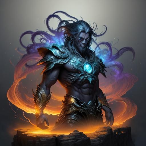 Elemental Being of Xenon in Fantasy Concept Art