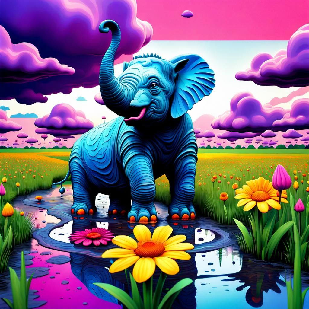 Fantastic Animals Emerge in Hypermodern Impasto Field