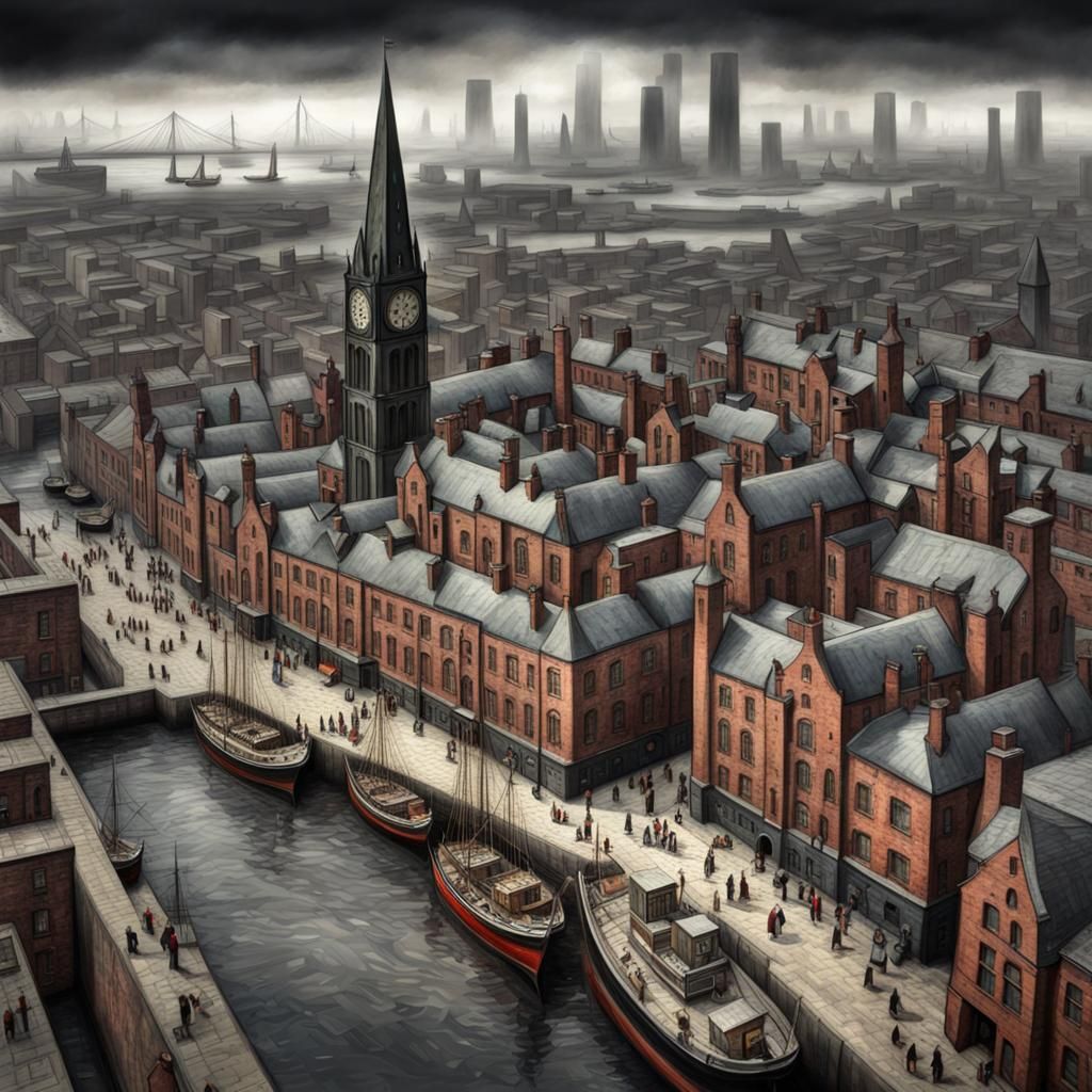 Hyperrealistic Cityscape in Cartographic Style