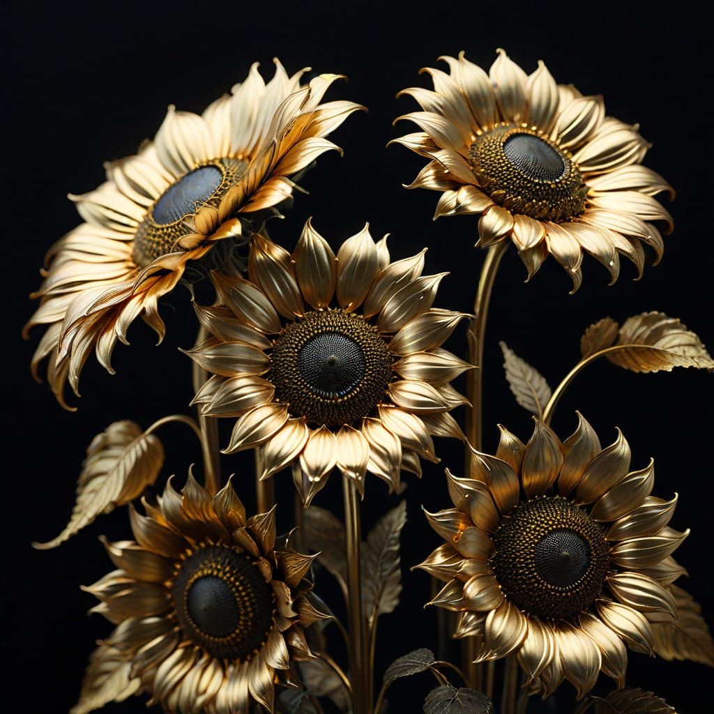 Metallic Sunflowers