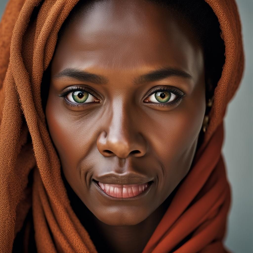 Striking Portrait of a Woman with Curly Hair