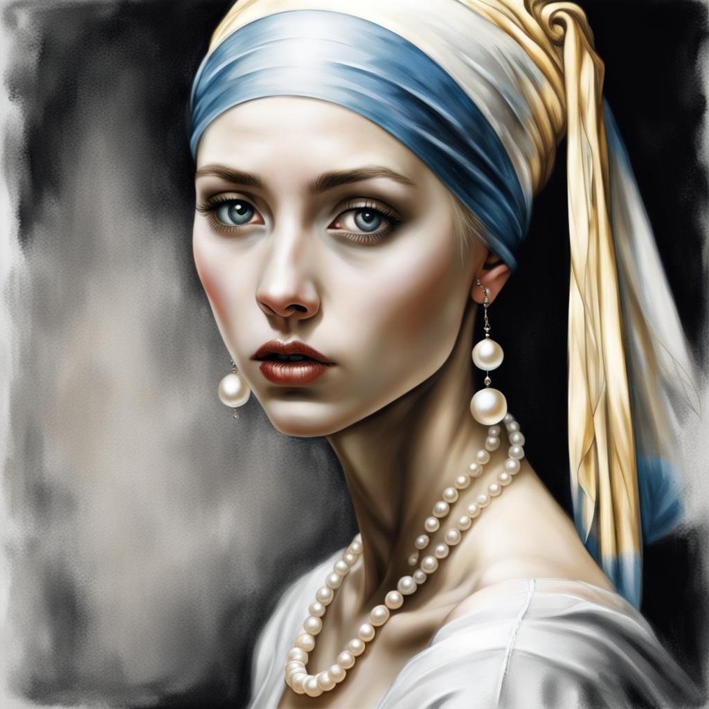 Girl with Pearl Earring in Fantasy Art Style