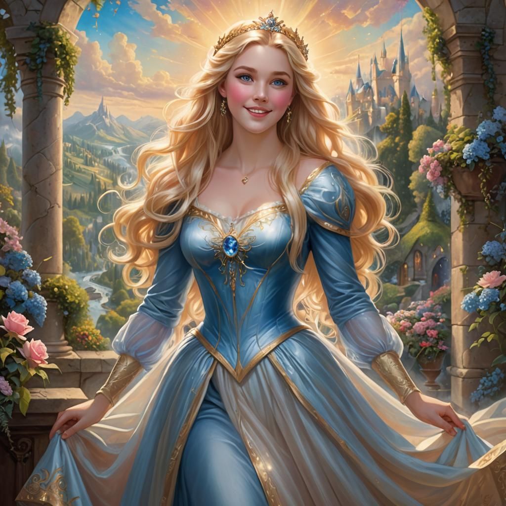 Princess Aurora: Romantic Ethereal Portrait in Bold Color