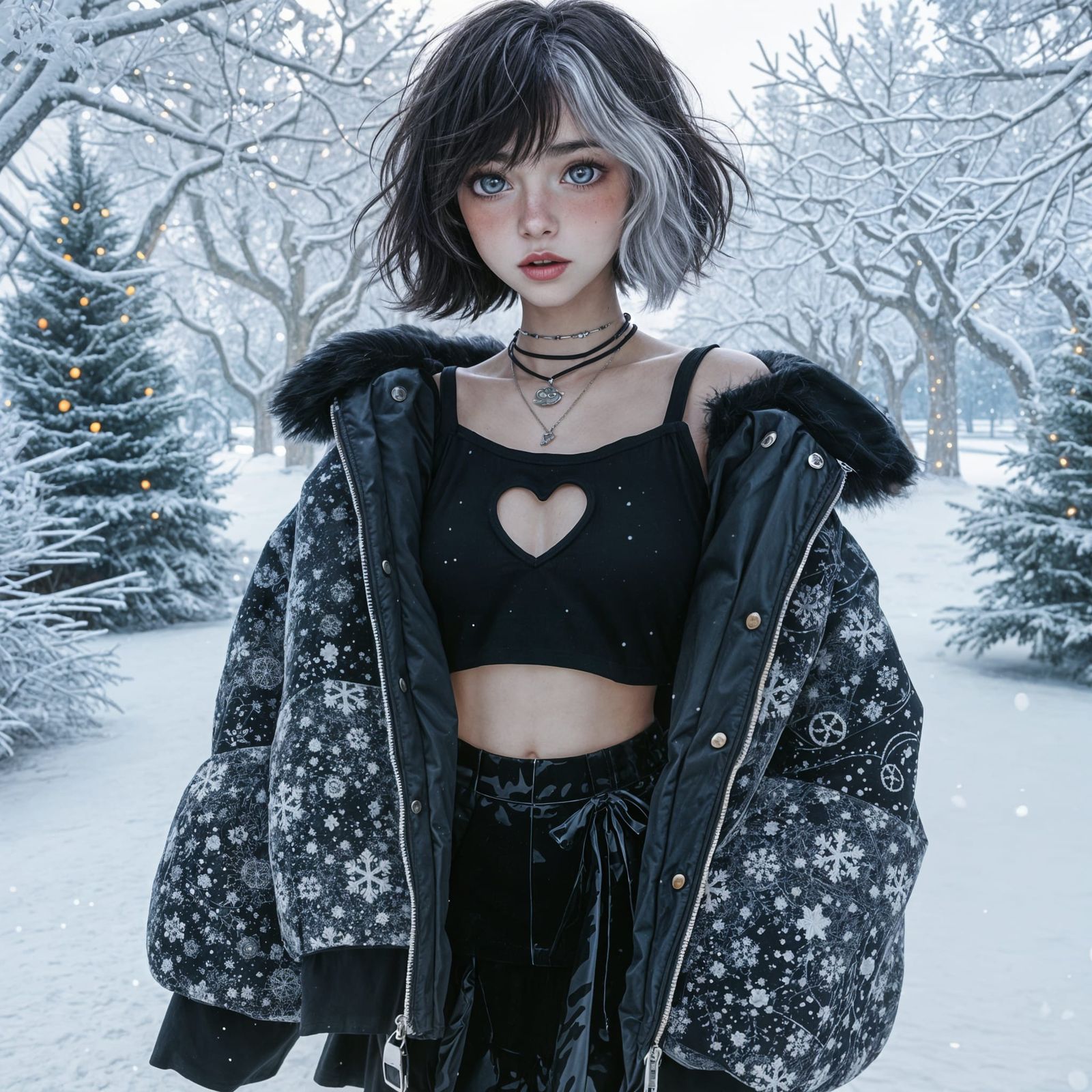 E-girl in Winter Wonderland Park