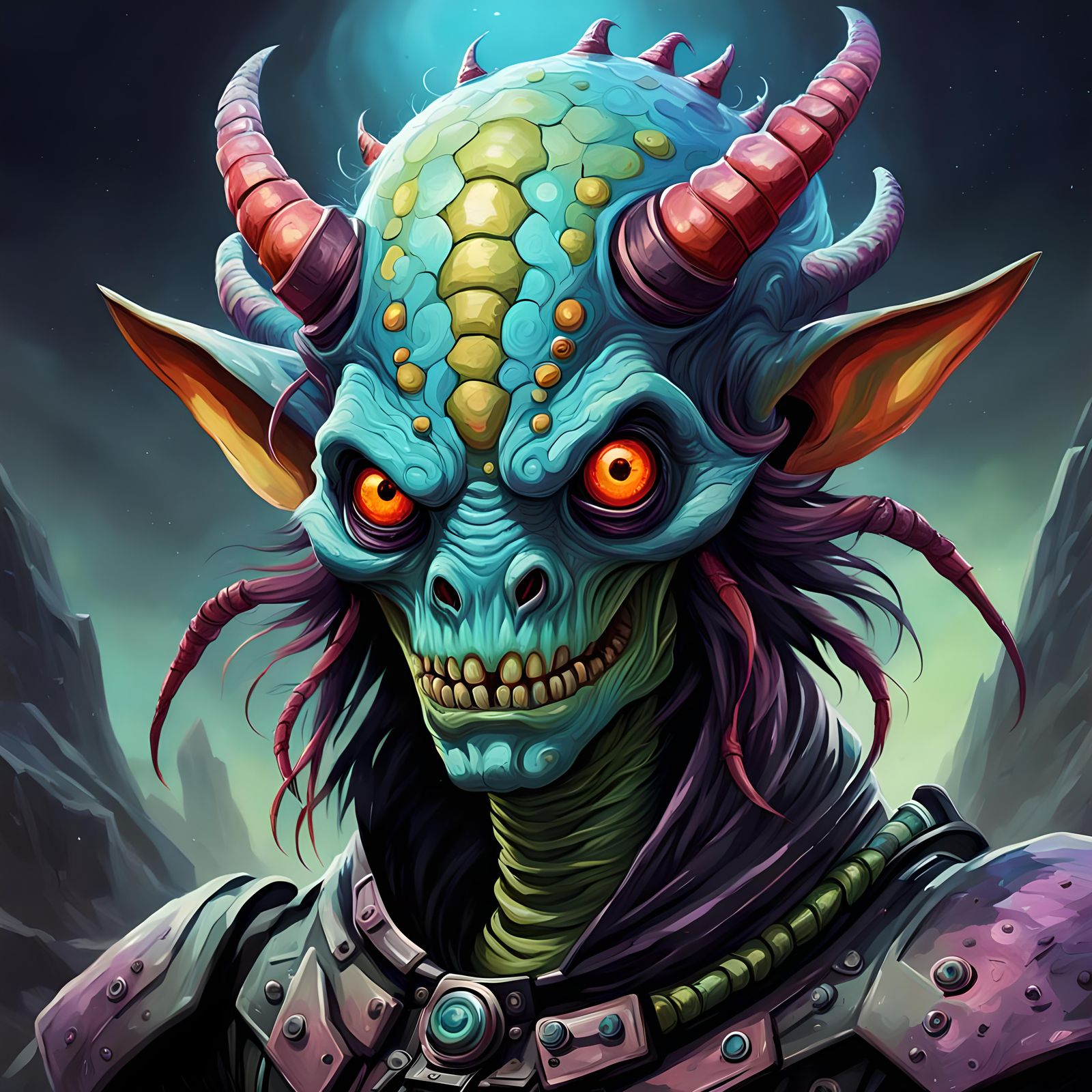 Otherworldly Creature Portrait in Anime Style