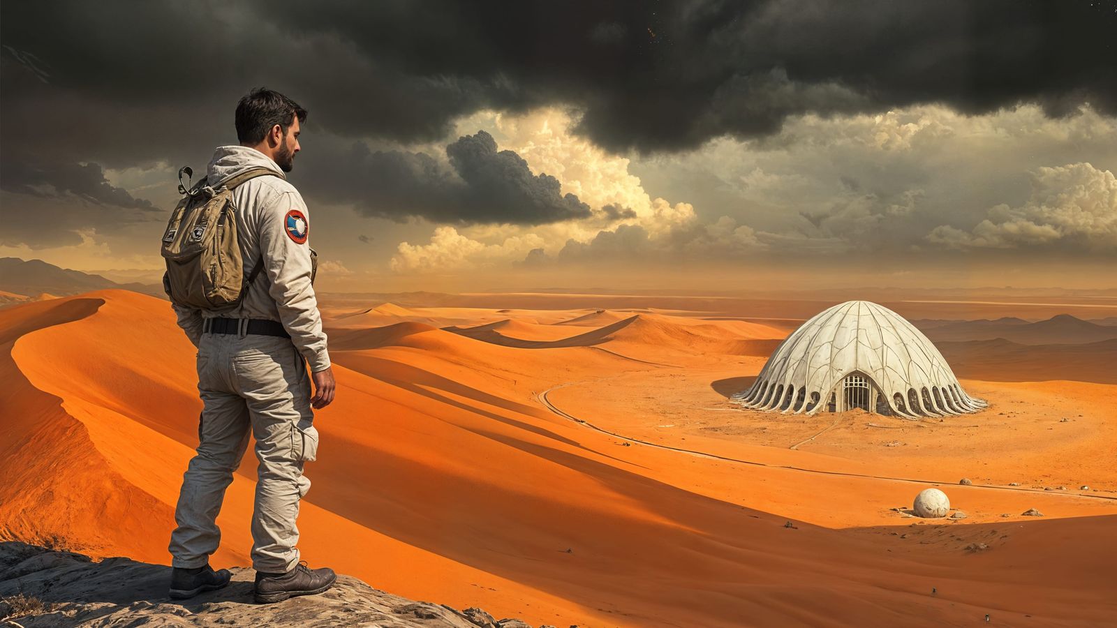 Explorer on Alien Planet in Frank Frazetta Style