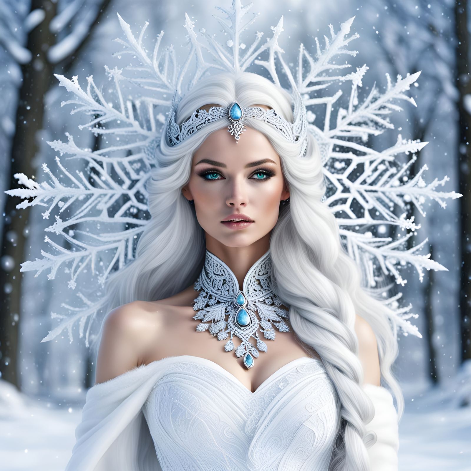 Ethereal Snow Goddess: AI Generated Art