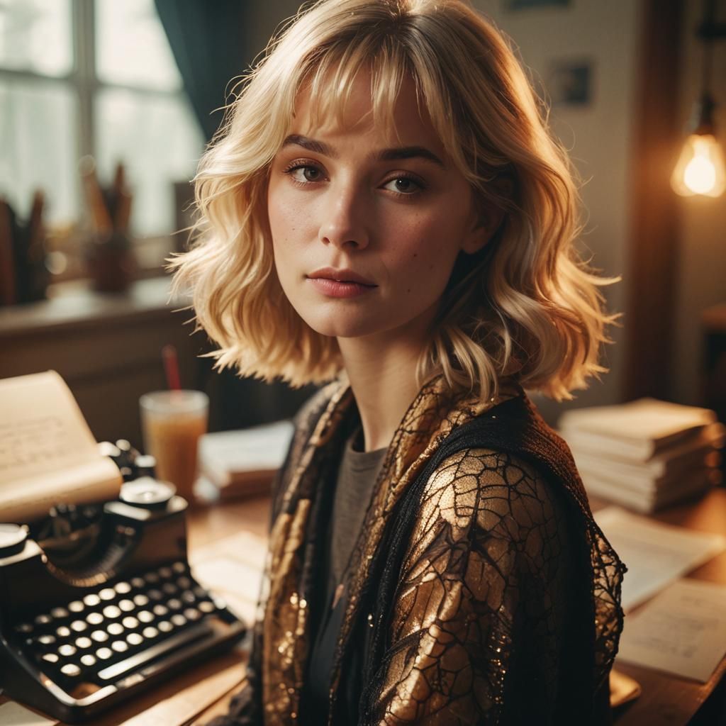 Cinematic Portrait of a Writer in Golden Hour