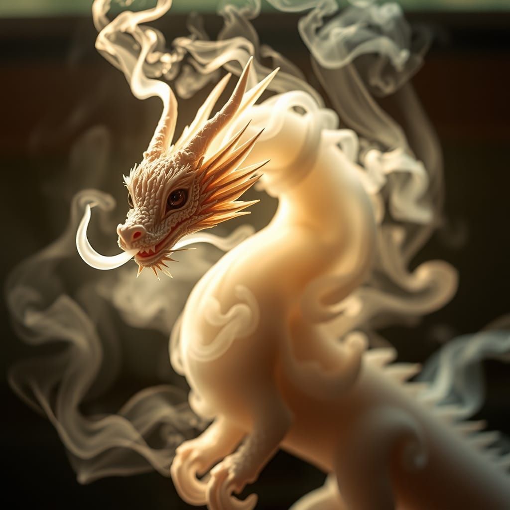 Ethereal Smoke Dragon in Dreamy Light