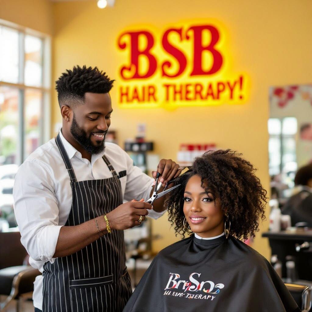 Stylist at Work in BSB Hair Therapy Salon