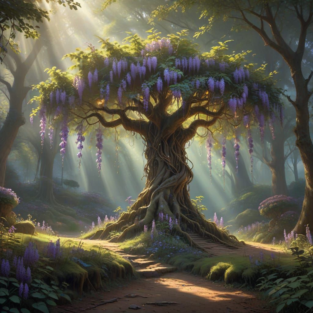 Whimsical Wisteria Portal in Ethereal Fantasy