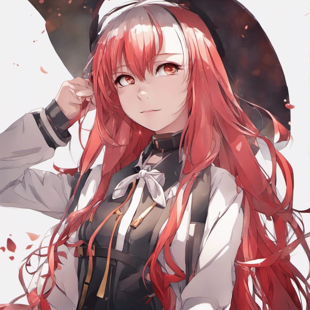 Anime Girl with Red Hair