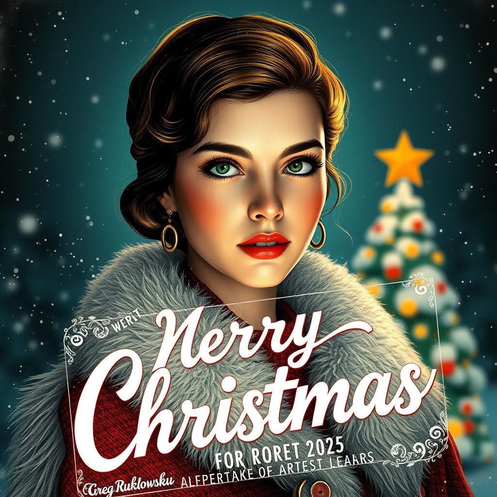 Vintage Mid-Century Modern Christmas Greeting Card