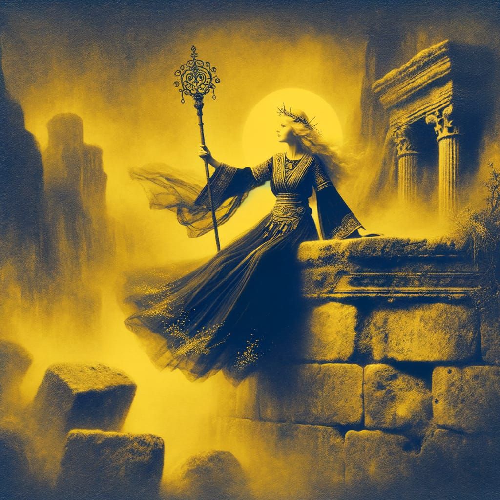 Norse Goddess of Oaths Basks in Moonlit Serenity