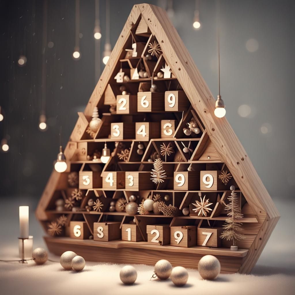 Wooden Advent Calendar with Volumetric Lighting