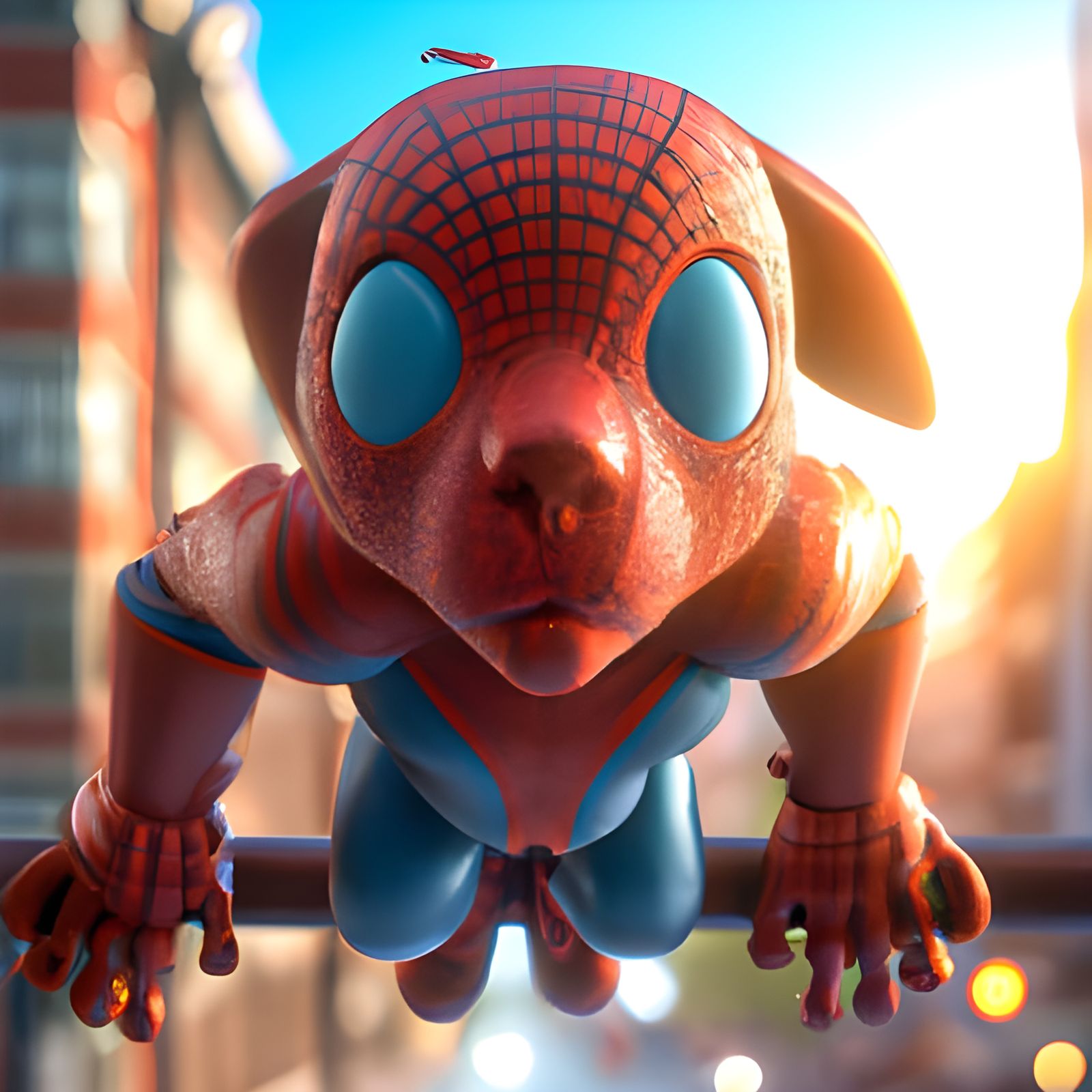 Adorable Spider-Man Dog in 3D Style