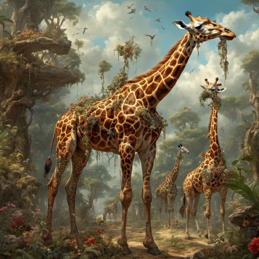 Hyperreal Evil Giraffe Digital Art