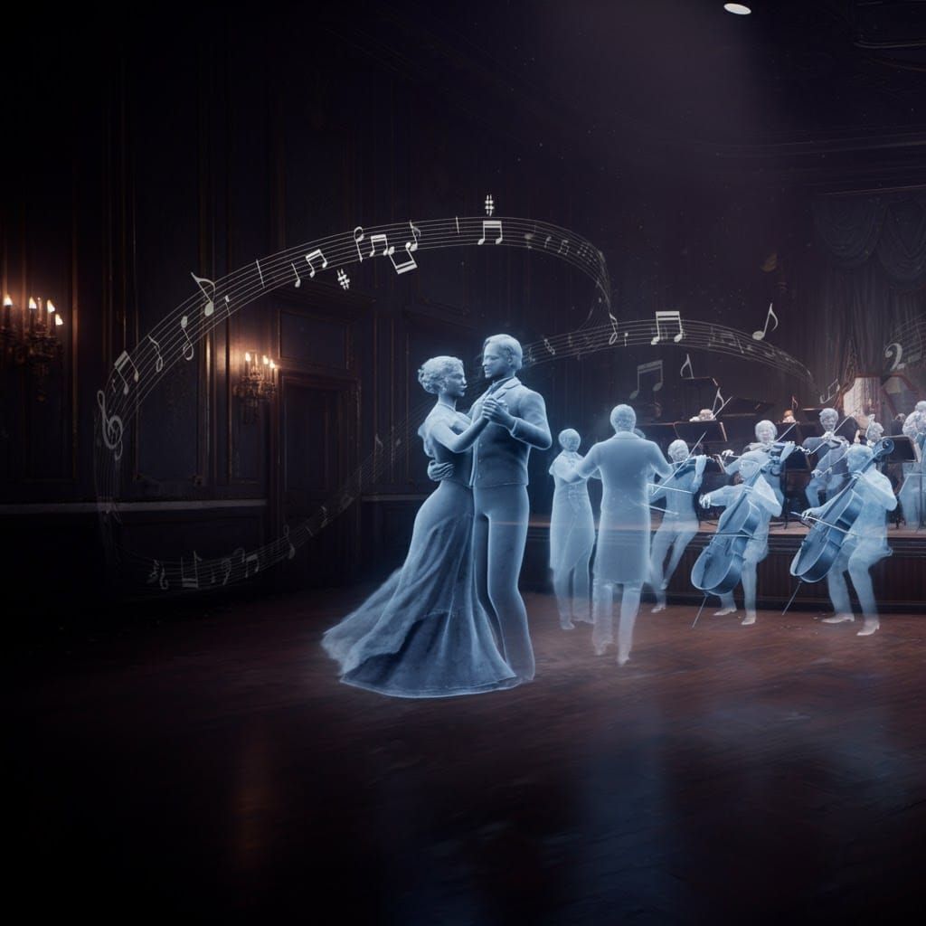 Ghostly Ballroom Scene in Detailed Matte Painting