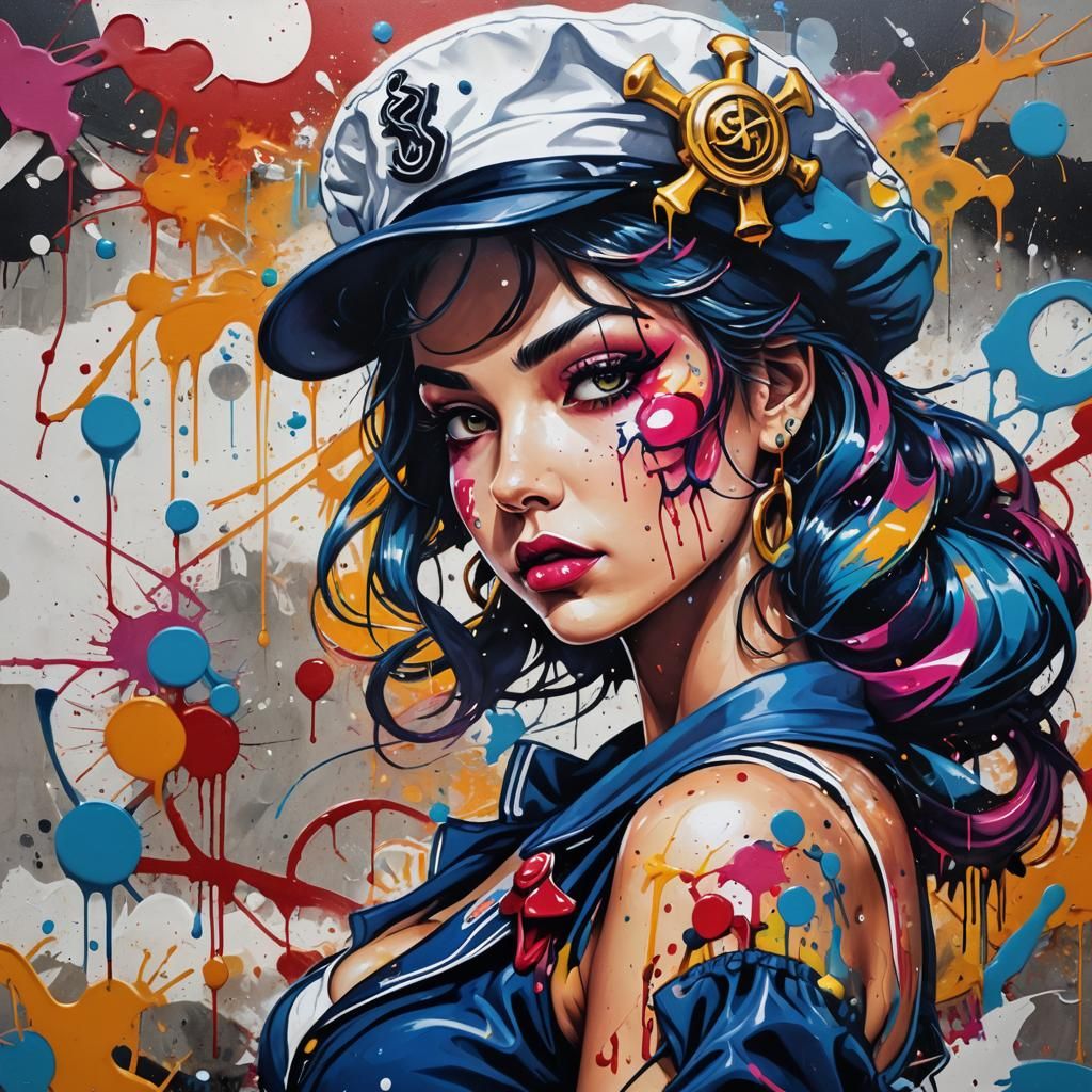 Sailor Bombshell Graffiti Street Art