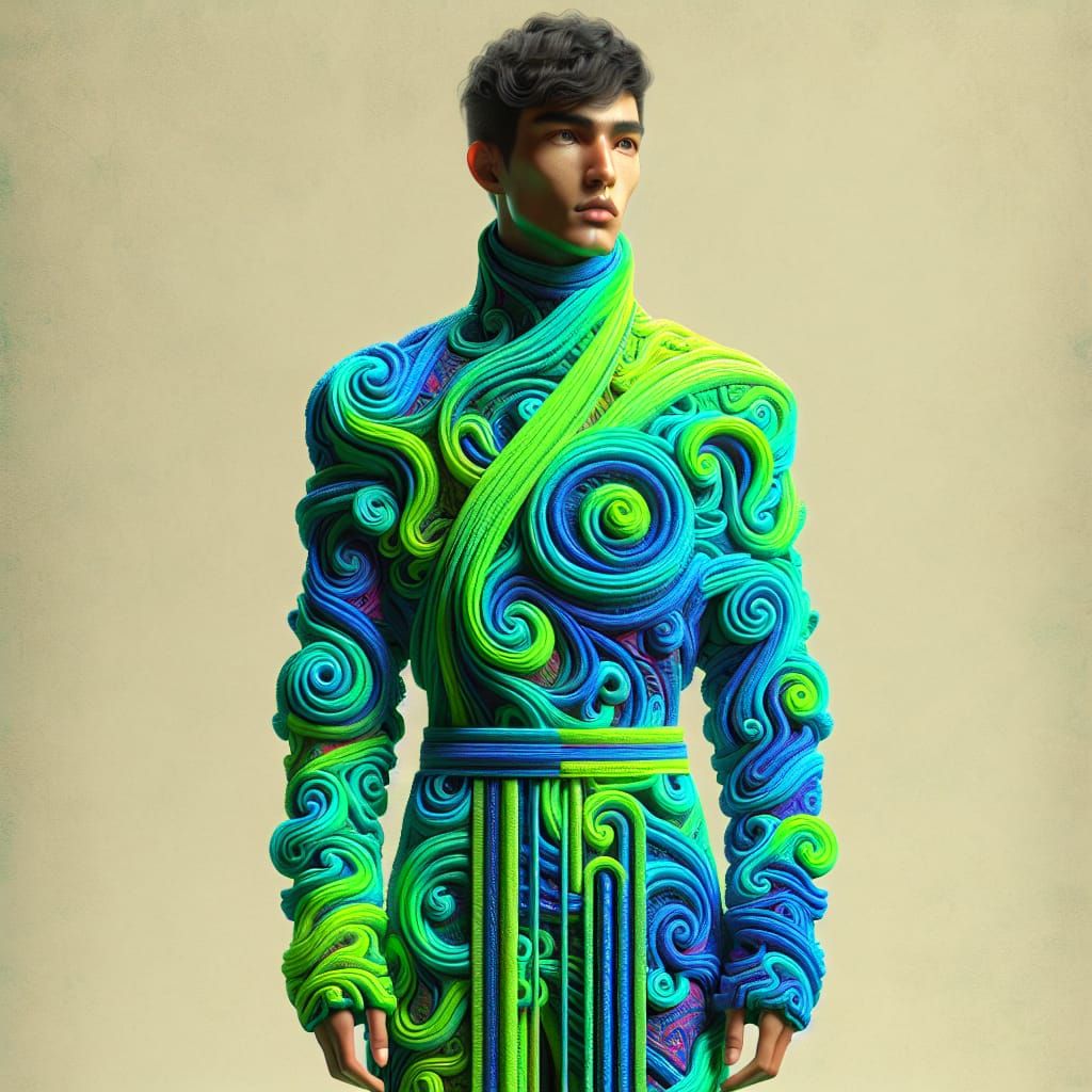 Man in Vivid Alien Attire