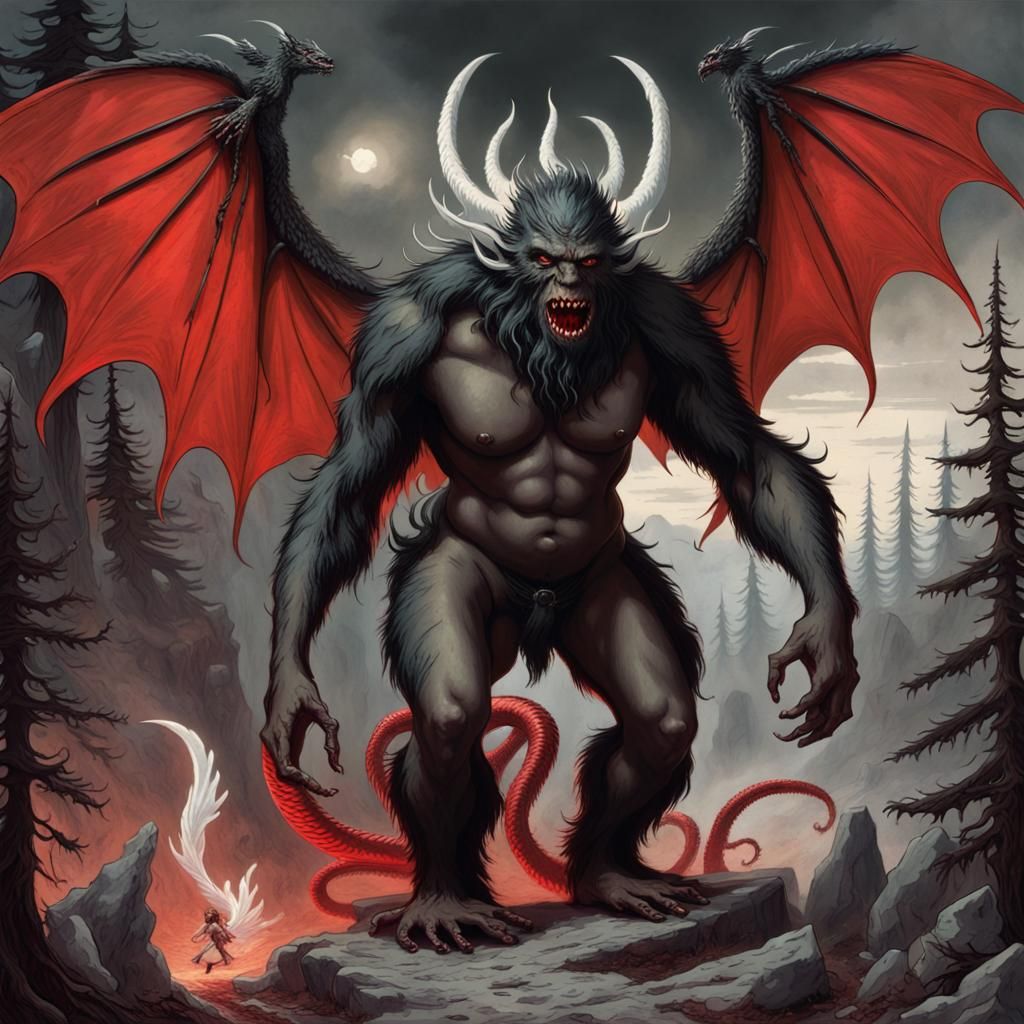 Demonic Sasquatch Fairy with Dragon Features