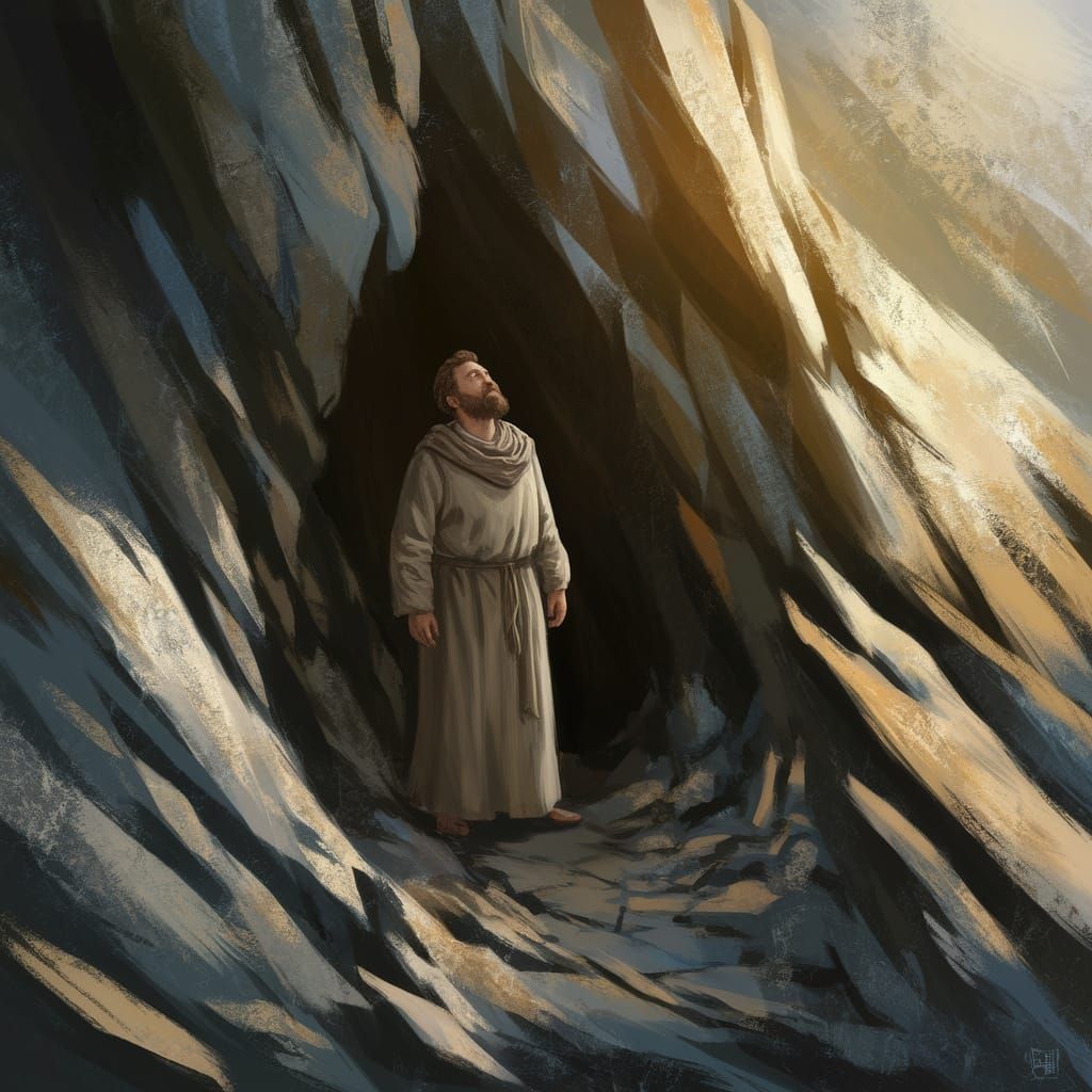 Elijah's Divine Encounter in a Serene Digital Painting