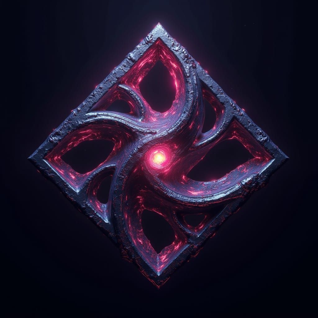 Innovative Futuristic Symbol in Neon Digital Art