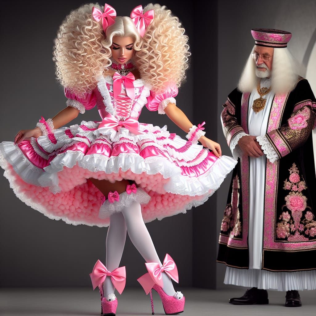 Frilly Maid in Deep Curtsey