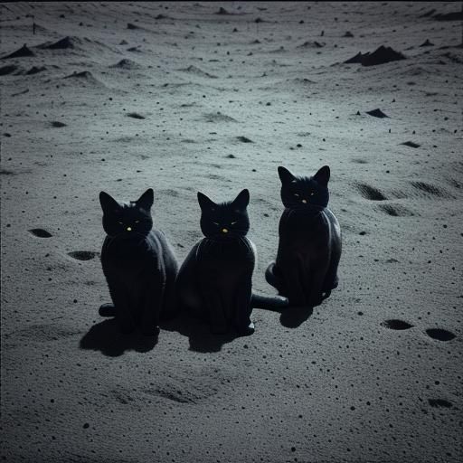 Cats on the Moon Astrophotography Portrait