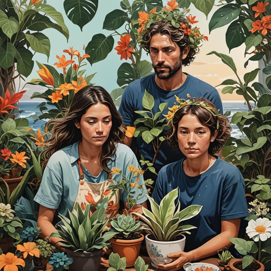 Family Hygge in Costa Rica: Hyperrealistic Splash Art