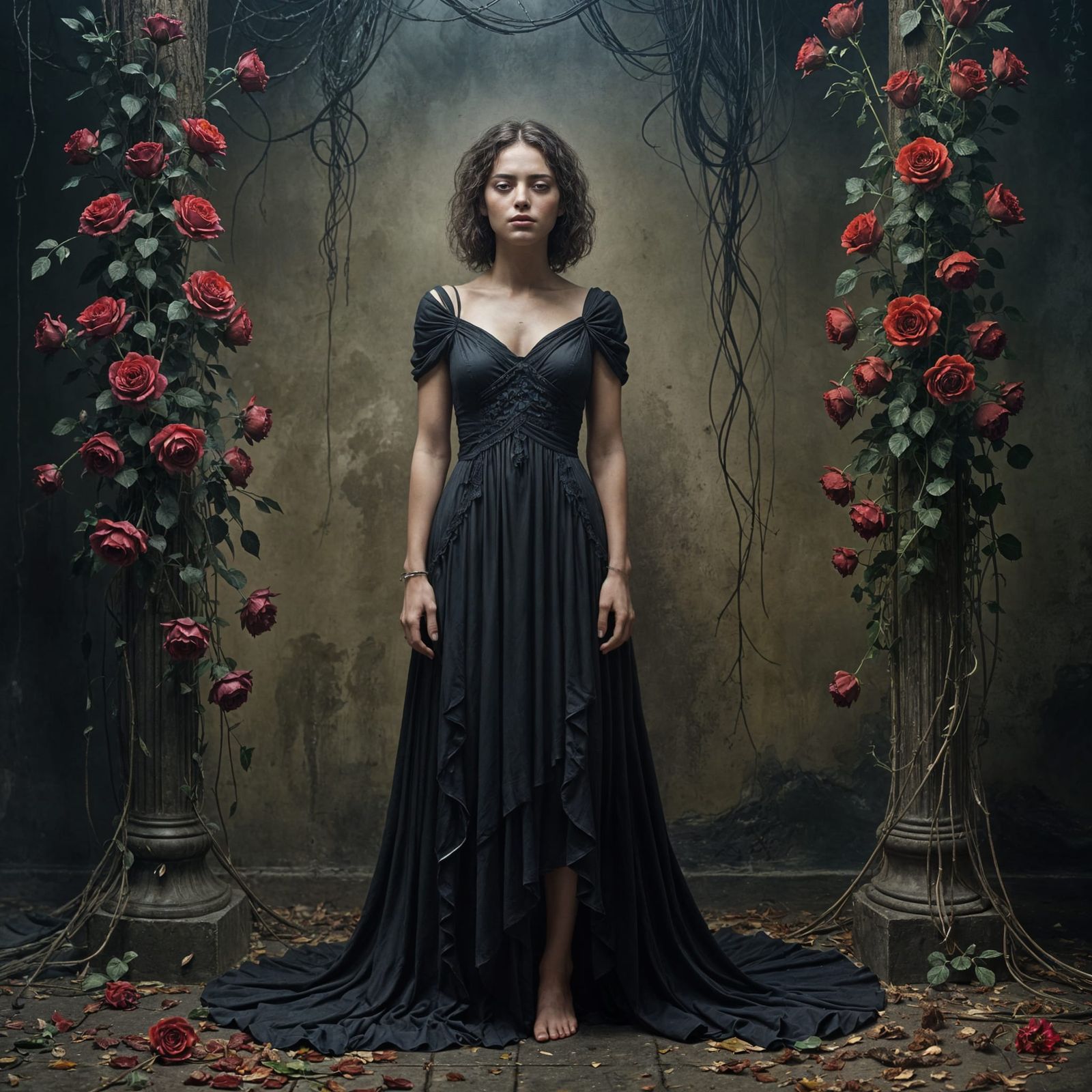 Elegant Woman in Melancholic Repose