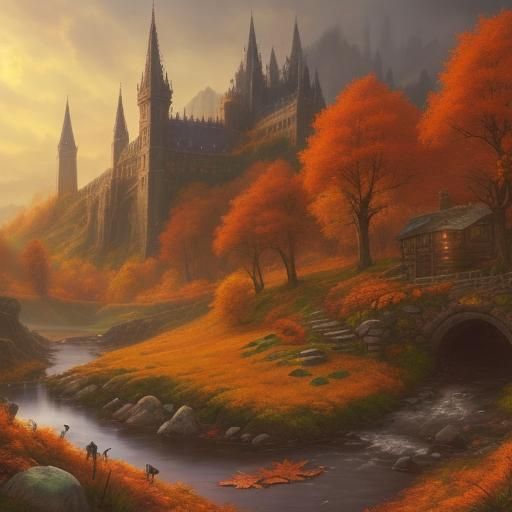 Fantasy Autumn Landscape in Vivid Colors