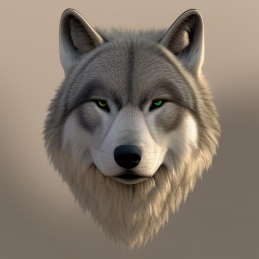 Hyperrealistic Surreal Wolf Monster in 18K Detail