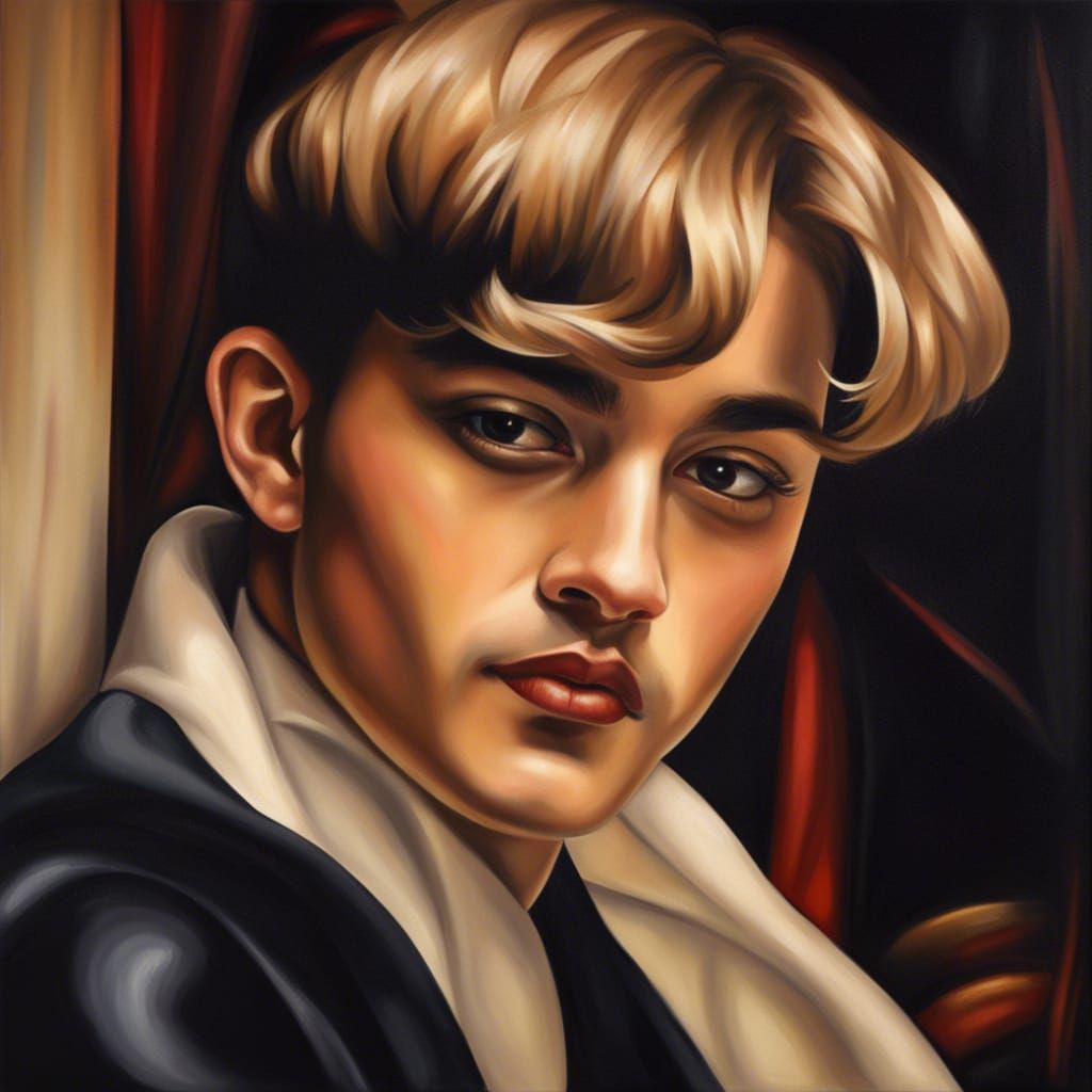 Art Deco Portrait in the Style of Lempicka