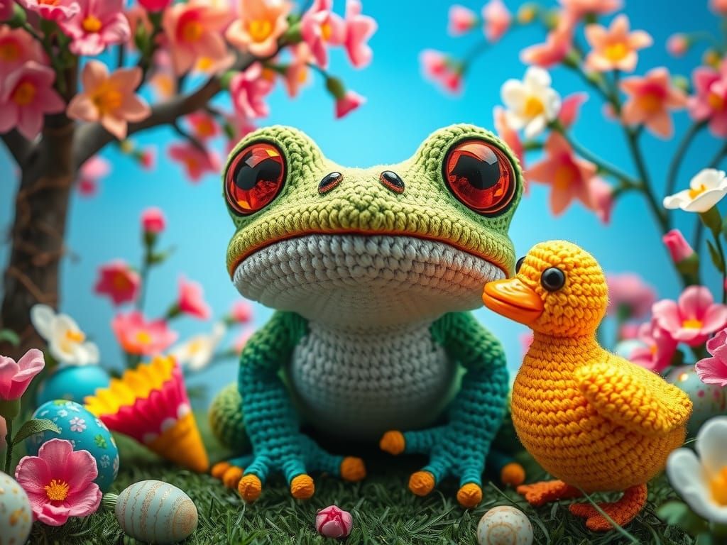 Gilded Easter Frog Amidst Vibrant Rainforest