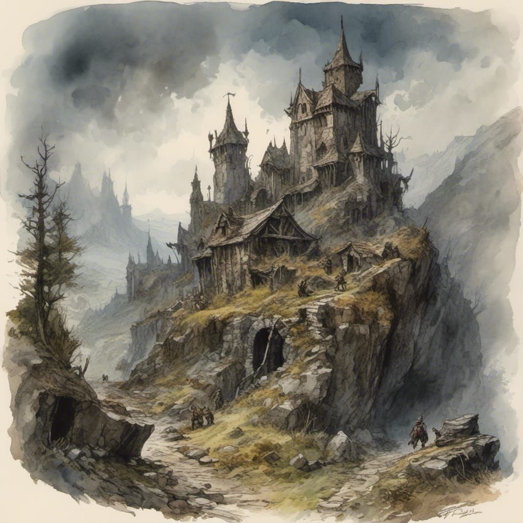 Fantasy Horror Steampunk Fusion in Classic Print Style