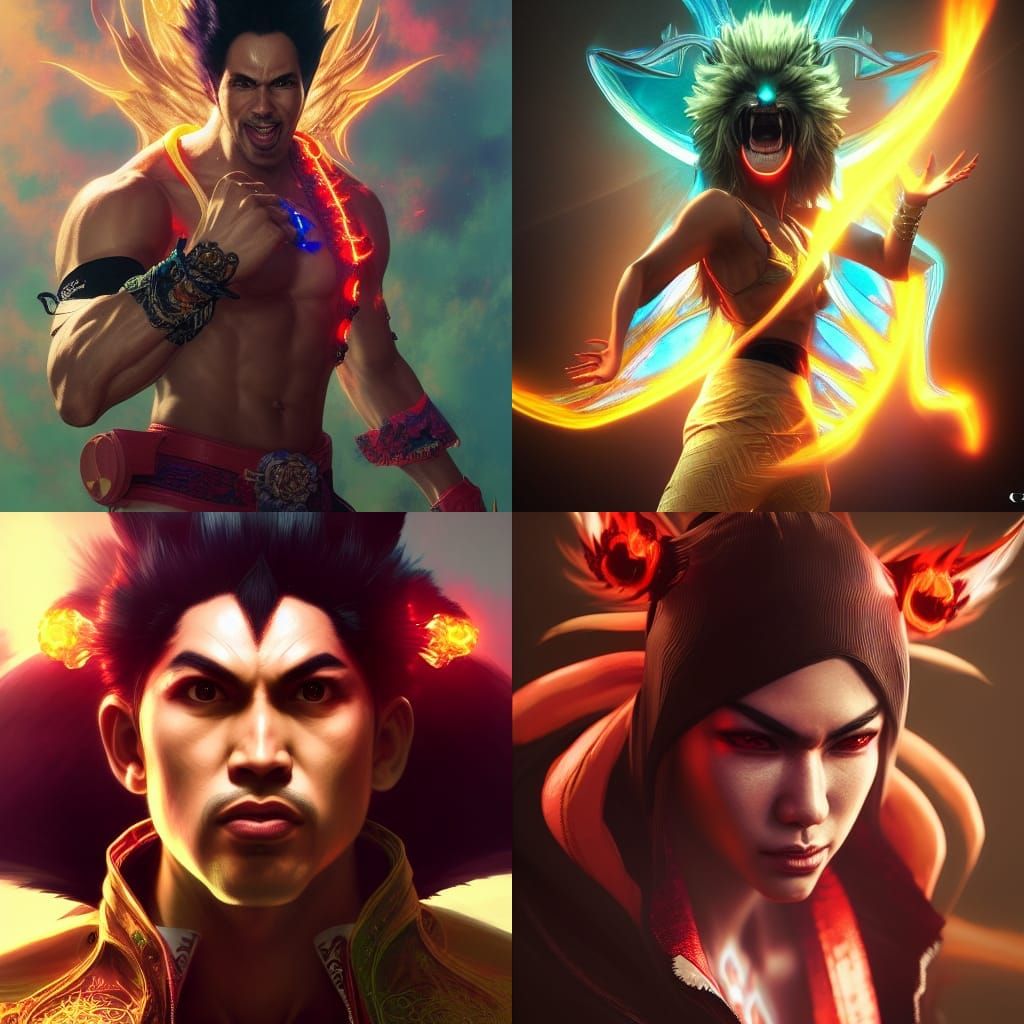 Jo Koy as Tekken Character, Art Nouveau Portrait